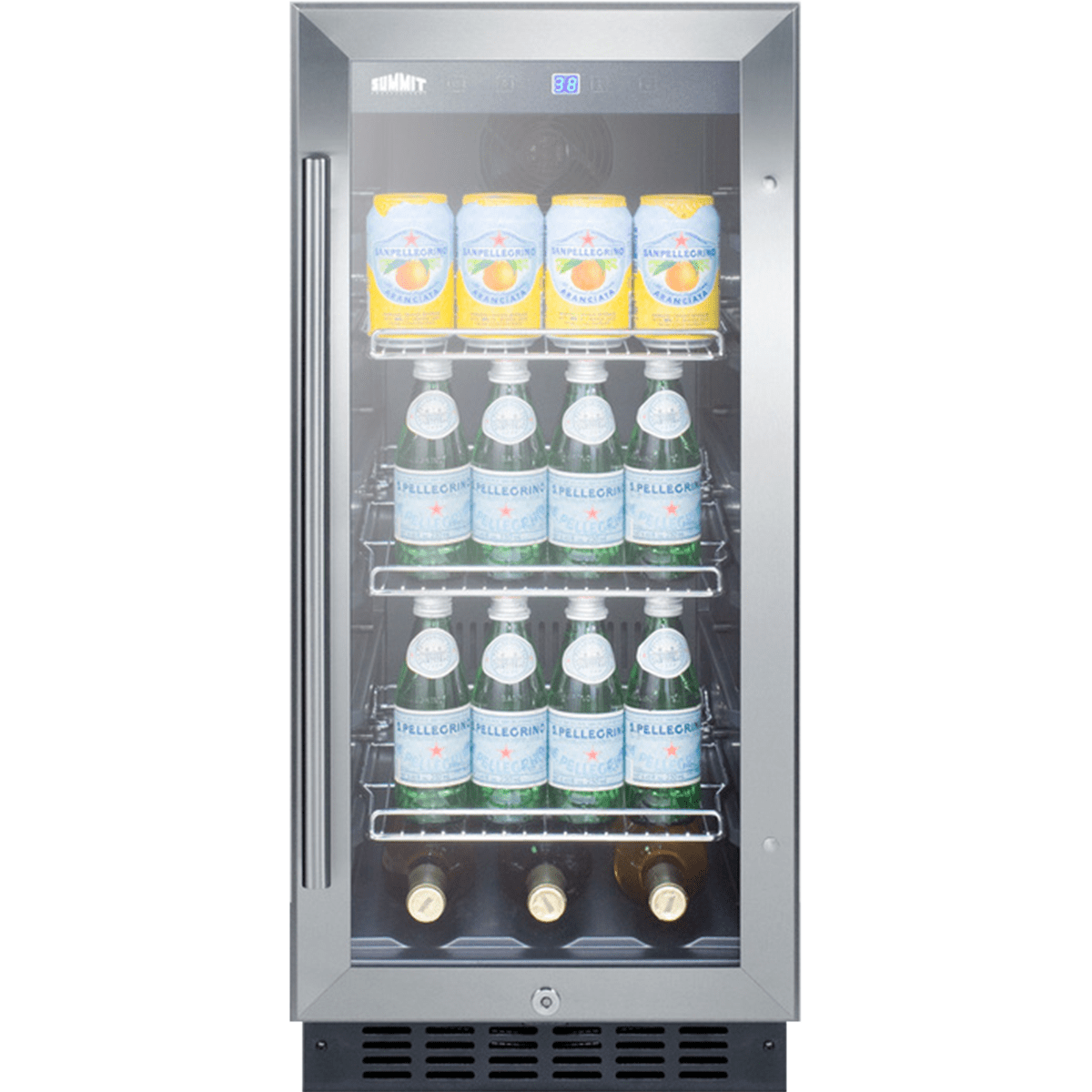SUMMIT 15-Inch Built-In Glass Door Beverage Cooler (SCR1536BG)