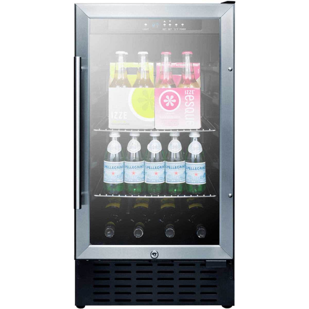 SUMMIT 18-Inch Glass Door Beverage Cooler w/ Digital Controls (SCR1841B)