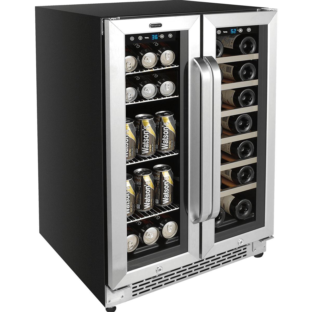 Whynter Built-In French Door Dual Zone Wine Cooler/Beverage Cooler (BWB-2060FDS)